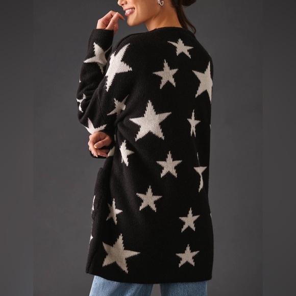 Anthropologie Cardigan Womens XS/S Maeve Star Printed Slouchy Oversized Sweater - Picture 10 of 10